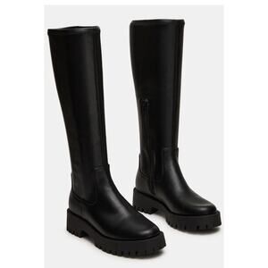 Steve Madden Labelle Lug Knee High Chunky Faux Leather Boot, Size 9 Women’s New